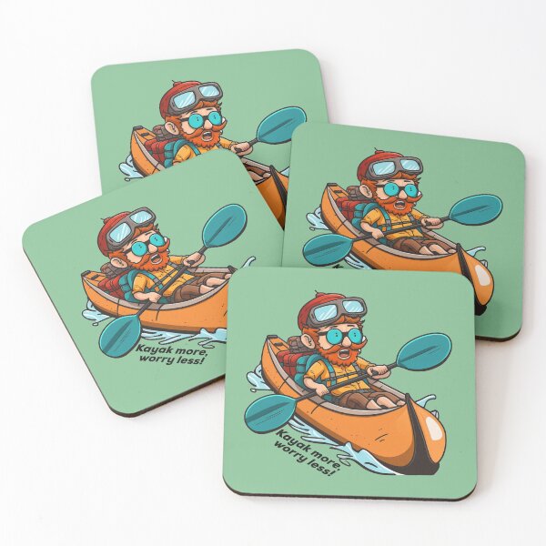Item preview, Kayaker paddles kayak on the river designed and sold by pixeldizajn.