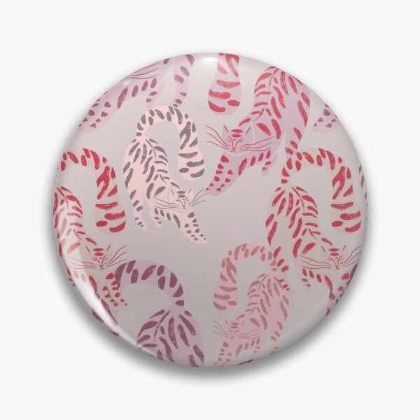 Item preview, Colorful Retro Tigers Pattern In Muted Colors Light & Dark Muted Pink designed and sold by scorpiolane.