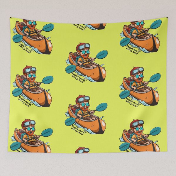 Item preview, Kayaker paddles kayak on the river designed and sold by pixeldizajn.