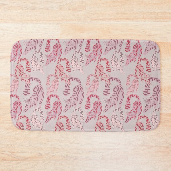 Item preview, Colorful Retro Tigers Pattern In Muted Colors Light & Dark Muted Pink designed and sold by scorpiolane.