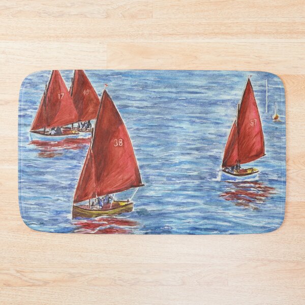 Item preview, Four Myth sail boats racing at Bae Trearddur Bay, Ynys Môn Anglesey, North Wales designed and sold by LymphomaLass.