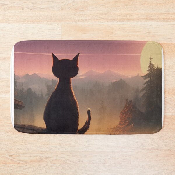 Item preview, Black Cat Watching Sunset Scene - Pawsitively Purrfect Sunset Gift designed and sold by MoStorish.