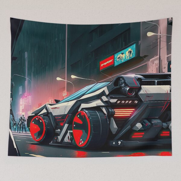 Item preview, The Future is Now AI-Powered Sporty Cars In The Streets Of California designed and sold by ultra-cool.