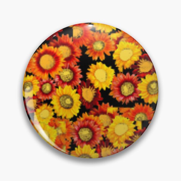 Item preview, MULTI SUN FLOWERS PATTERN  BLACK- GREY COLOR ART designed and sold by sharlesart.