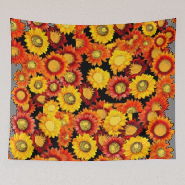 Item preview, MULTI SUN FLOWERS PATTERN  BLACK- GREY COLOR ART designed and sold by sharlesart.