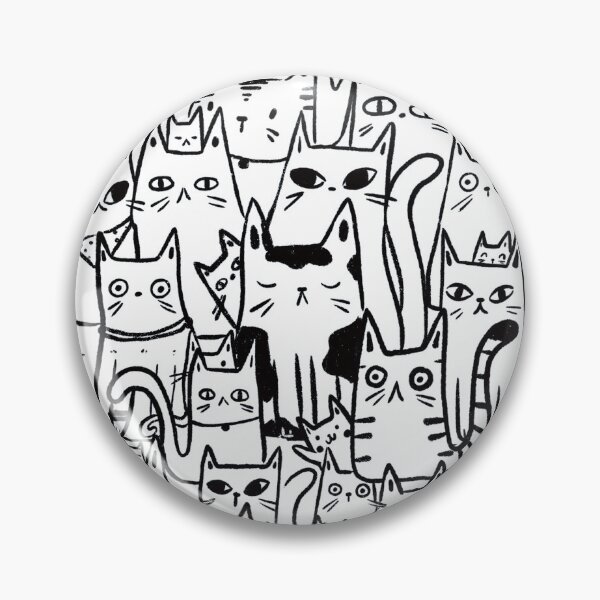 Item preview, Black and White Funny Cat Pattern designed and sold by MoonlightMoth.