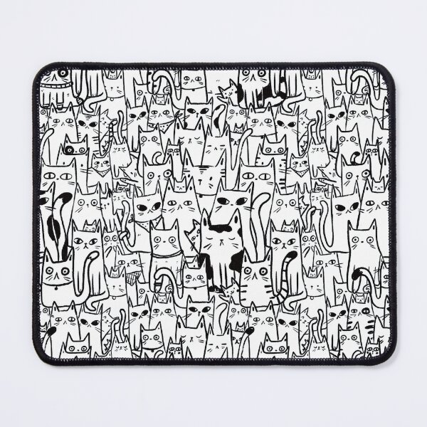 Item preview, Black and White Funny Cat Pattern designed and sold by MoonlightMoth.