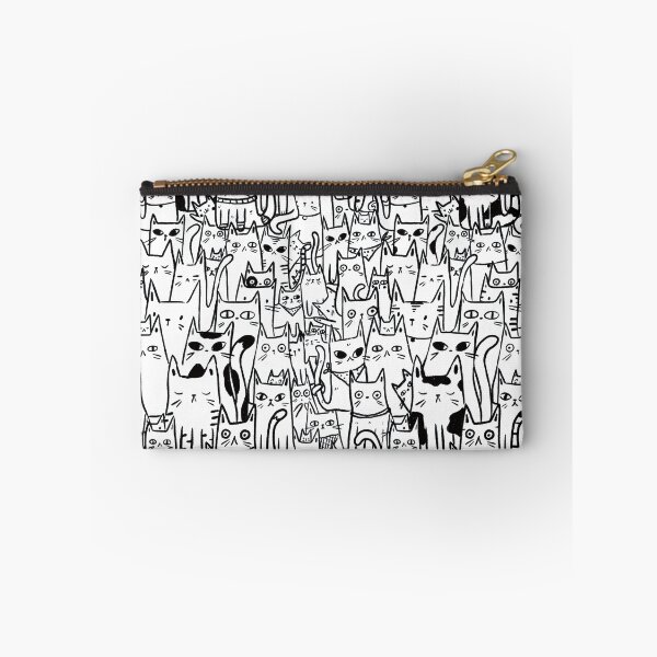 Item preview, Black and White Funny Cat Pattern designed and sold by MoonlightMoth.