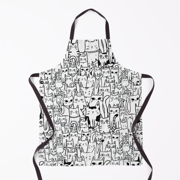 Item preview, Black and White Funny Cat Pattern designed and sold by MoonlightMoth.