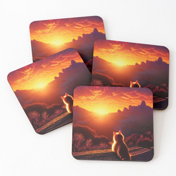 Item preview, Cat Watching Sunset Scene, Pawsitively Purrfect Sunset Gift designed and sold by MoStorish.