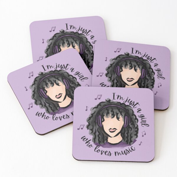 Item preview, I am Just a Girl who Loves Music (Black) designed and sold by Curly-Cuties.
