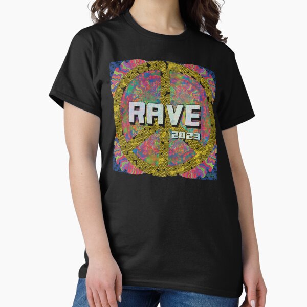 Item preview, Psychedelic Rave 2023 Flyer with Peace & Flower of Life symbol  designed and sold by KateVanFloofno1.