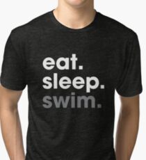 Eat Sleep Swim Funny Gift Swimming Sport Tri-blend T-Shirt