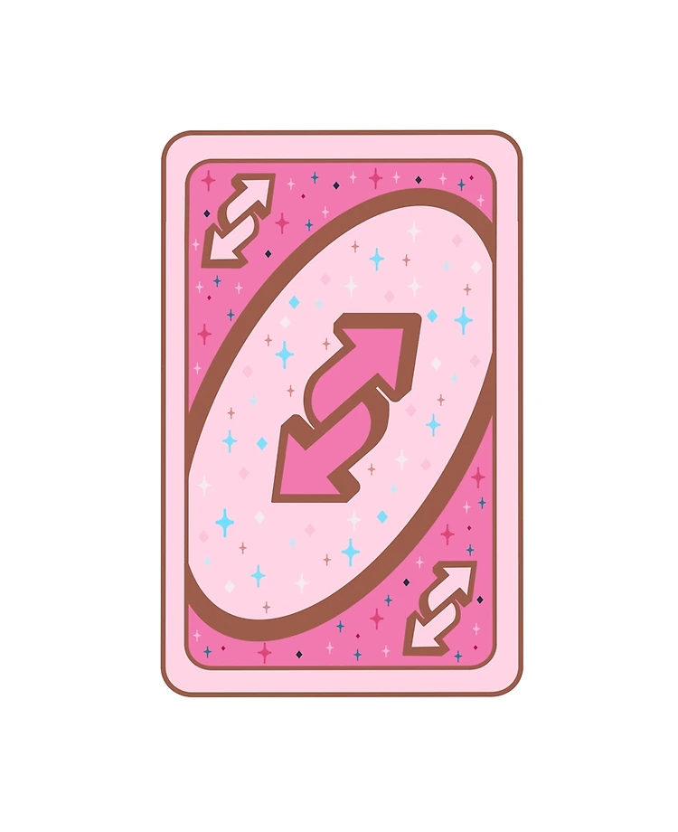 Pink Uno Reverse Card Sticker for Sale by mayafoleyy