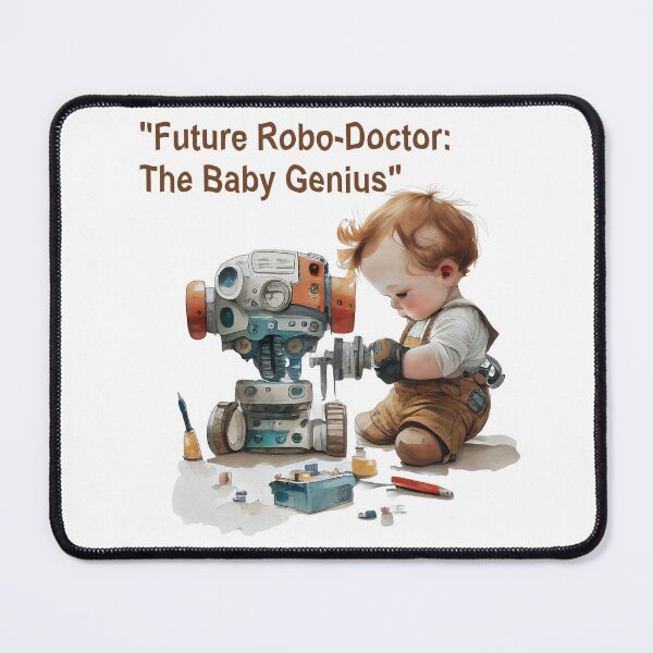 Item preview, "Future Robo-Doctor: The Baby Genius" Artificial intelligence cute cartoon for gifts, futuristic dreams designed and sold by The Commitment.