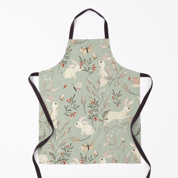 Item preview, Bunnies - dusky green designed and sold by Katherine Quinn Illustration.