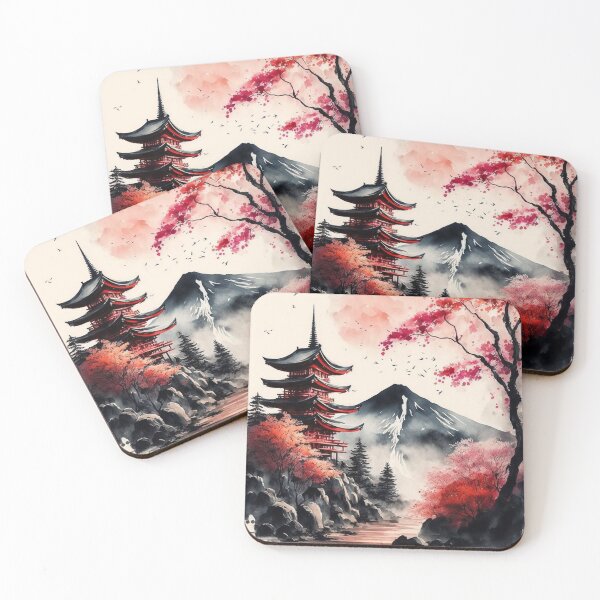 Item preview, Japanese Landscape Watercolor Digital Art designed and sold by BadBoyCustoms.