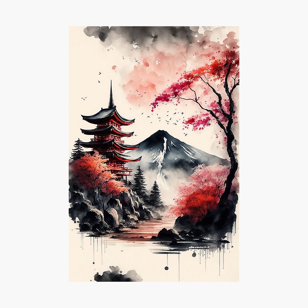 japanese watercolor landscape - Google Search  Landscape paintings,  Chinese landscape painting, Watercolor landscape paintings