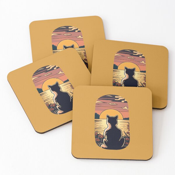 Item preview, Сat watching sunset scene designed and sold by via-colab.