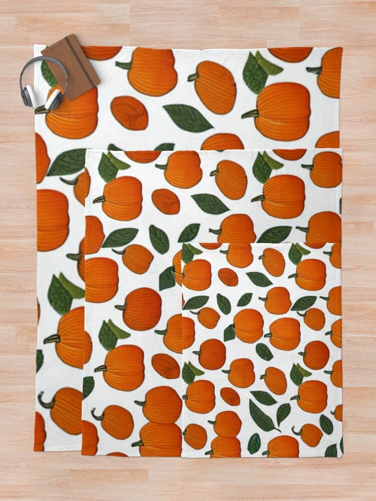 Disover Orange Pumpkin Pattern Throw Blanket