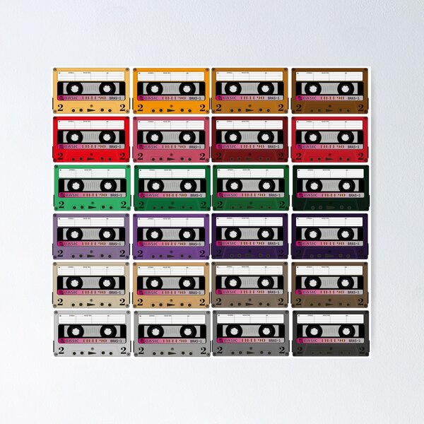 Item preview, Fitas Cassete Coloridas Vintage designed and sold by GirlaineSQ.