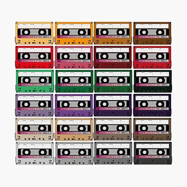 Item preview, Fitas Cassete Coloridas Vintage designed and sold by GirlaineSQ.