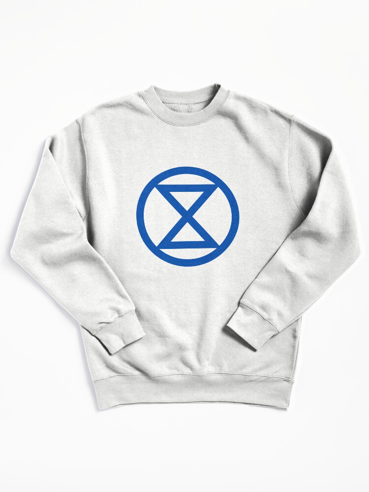 Thumbnail 3 von 6, Pullover, Extinction Rebellion Logo blau designt und verkauft von Ecorevolution.