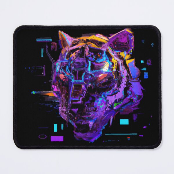 Item preview, The Tiger Beyond Time A Neon sci-fi Portrait l designed and sold by Cosmic-graphics.