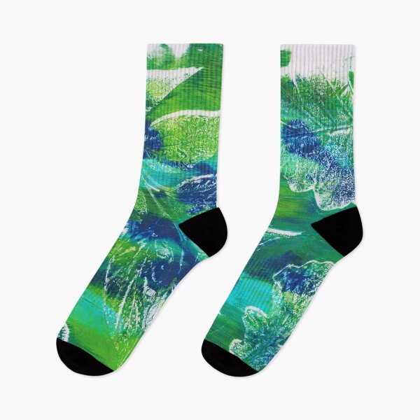 Item preview, Hojas en azul y verde - Monoprint designed and sold by faironestoo.