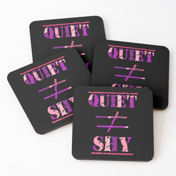 Item preview, Quiet Does Not Equal Shy. Quote for Calm, Confident Introverts. (Purple and Pink on Black) designed and sold by ArtByLM.