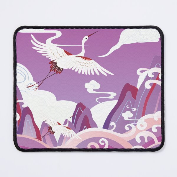 Item preview, auspicious sea waves alpine auspicious clouds crane  designed and sold by UnaWu533.