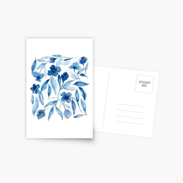 Prussian Floral Postcard