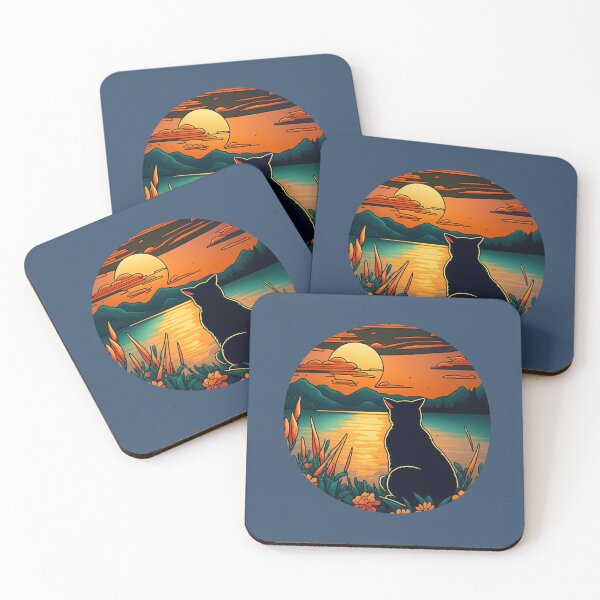 Item preview, Cat watching sunset scene designed and sold by via-colab.