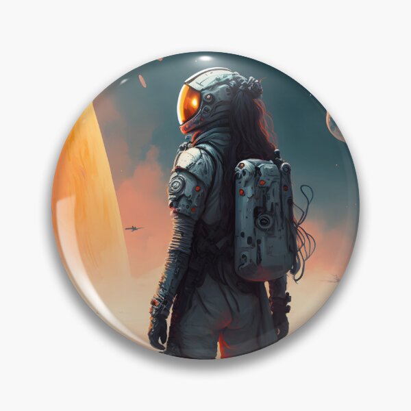 Item preview, Female Astronaut Exploring an Unknown Planet designed and sold by Marcelo Vieira.