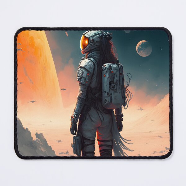 Item preview, Female Astronaut Exploring an Unknown Planet designed and sold by Marcelo Vieira.