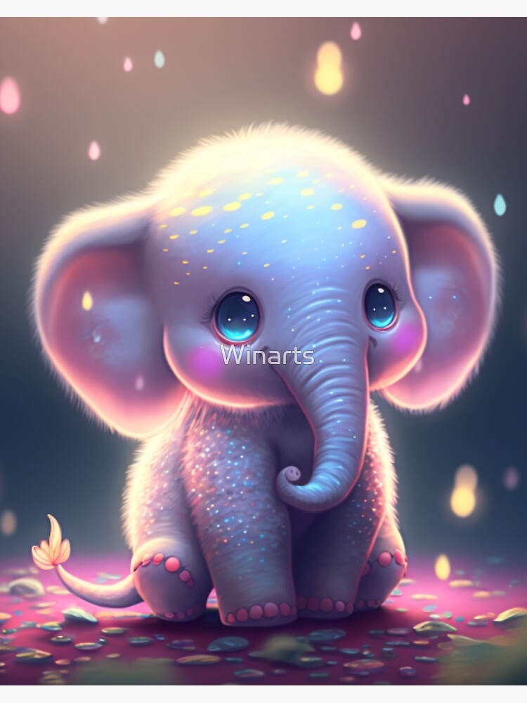 Cute elephant baby print by Editors Choice