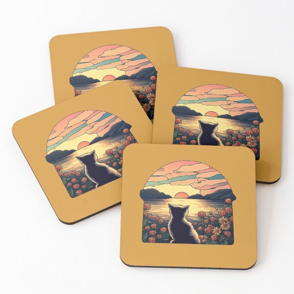 Item preview, Сat watching sunset scene designed and sold by via-colab.