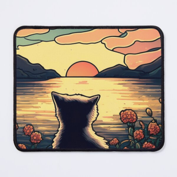 Item preview, Сat watching sunset scene designed and sold by via-colab.