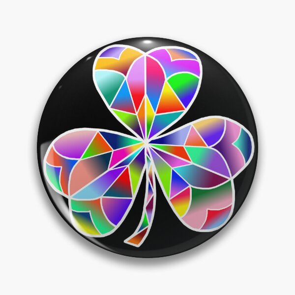 Item preview, Lucky Stain Glass Rainbow Irish Clover designed and sold by Deborah Camp.