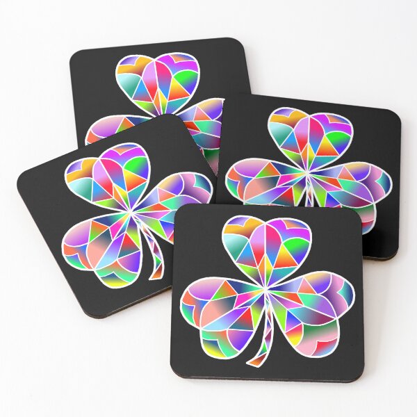 Item preview, Lucky Stain Glass Rainbow Irish Clover designed and sold by Deborah Camp.