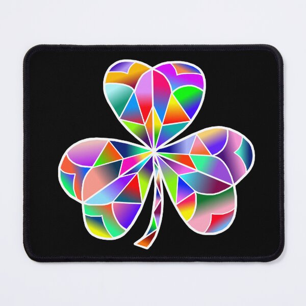 Item preview, Lucky Stain Glass Rainbow Irish Clover designed and sold by Deborah Camp.