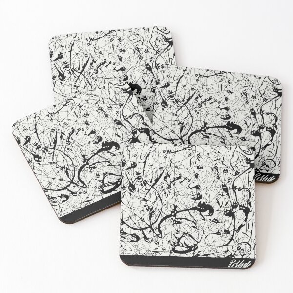 Item preview, jackson pollock, with cat splotches designed and sold by Mitra Farmand.
