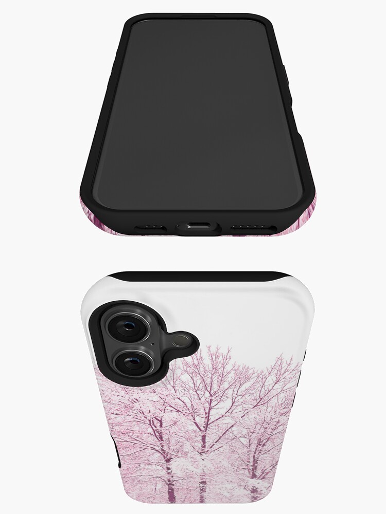 Thumbnail 3 of 4, iPhone Case, Dreamy Snowy Trees 3 designed and sold by OneDayArt.