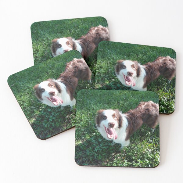 Item preview, Happy Border Collie in grass designed and sold by DefendingDRealm.