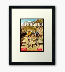 LE TOUR DE FRANCE; Vintage Bicycle Racing Print Framed Print