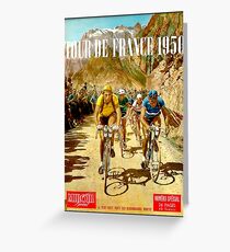 LE TOUR DE FRANKREICH; Vintage Fahrrad Racing Print Grußkarte