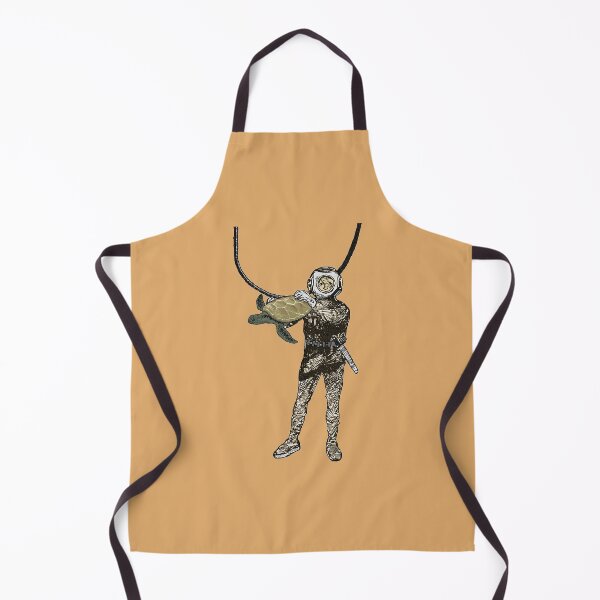 Item preview, Vintage Diver with Diving Helmet Holding a Turtle URM designed and sold by urmaddad.