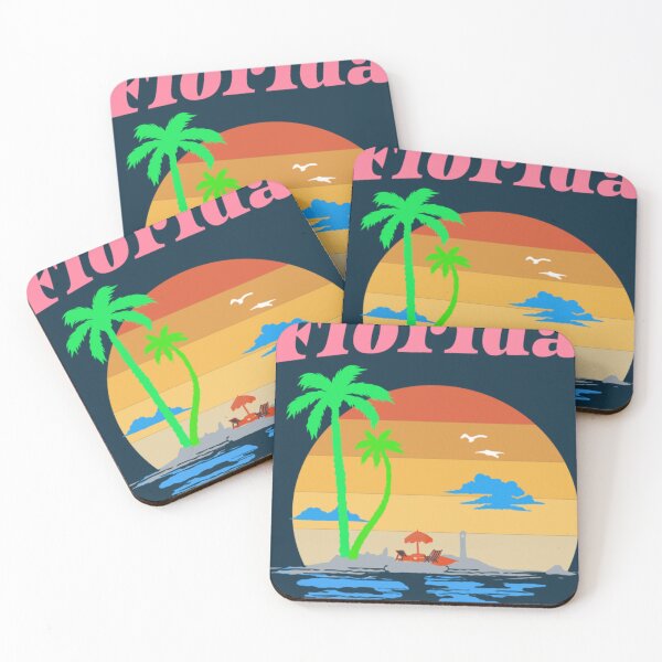 Item preview, Miami Beach Florida Retro Sunset designed and sold by TheCatmeow2000.