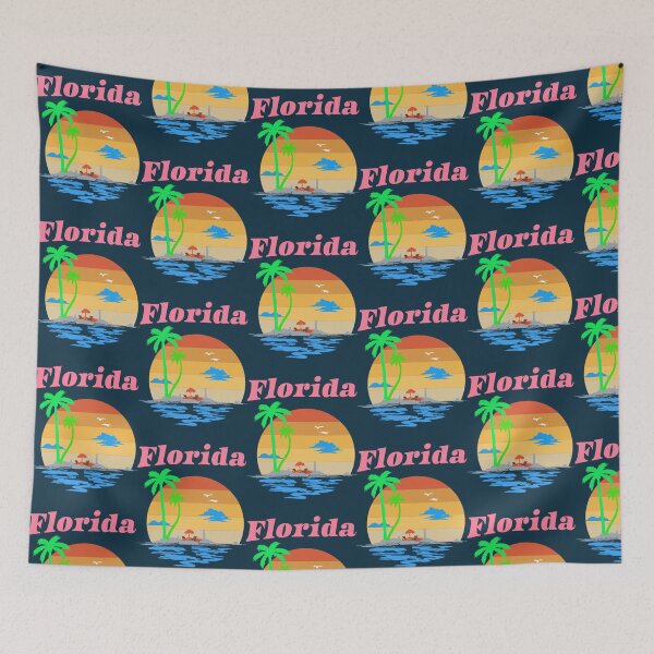 Item preview, Miami Beach Florida Retro Sunset designed and sold by TheCatmeow2000.