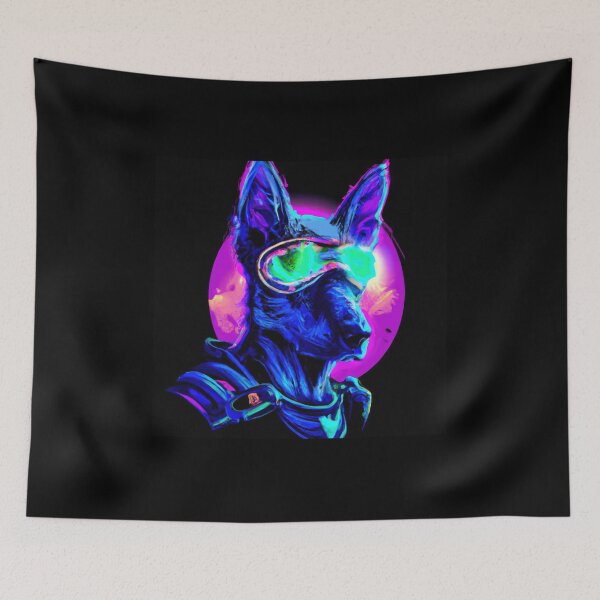 Item preview, Cute Futuristic Pup in a Synthwave Wonderland designed and sold by Cosmic-graphics.